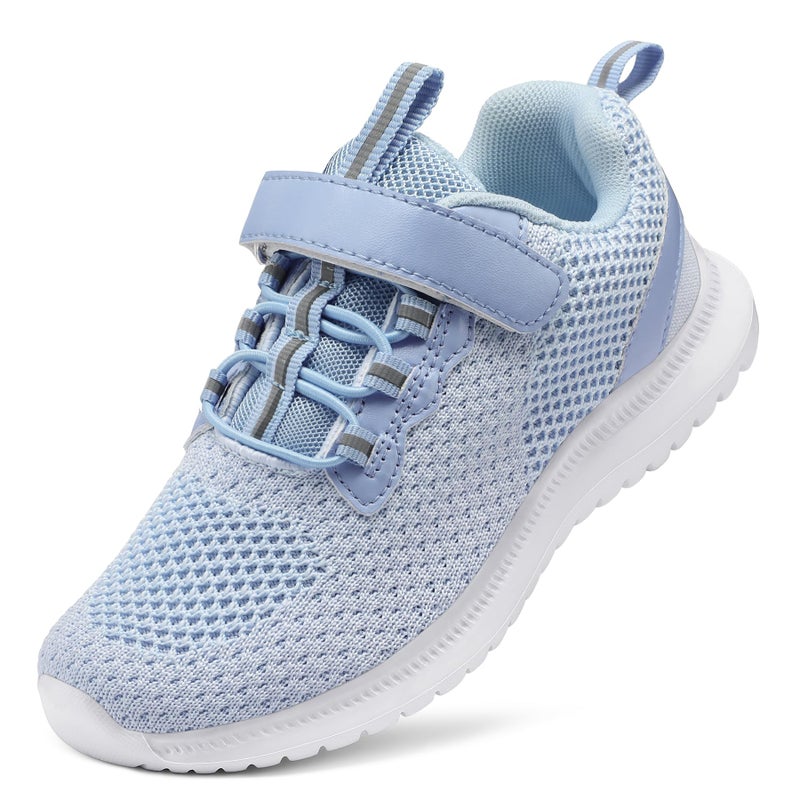 RUNSIDE Kids Shoes, Boys Girls Sneakers Lightweight Athletic Walking/Running Tennis Shoes, Size 1 Big Kid, Sky Blue - Image 1