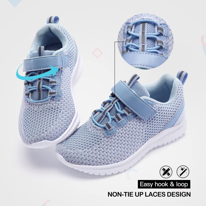 RUNSIDE Kids Shoes, Boys Girls Sneakers Lightweight Athletic Walking/Running Tennis Shoes, Size 1 Big Kid, Sky Blue - Image 5