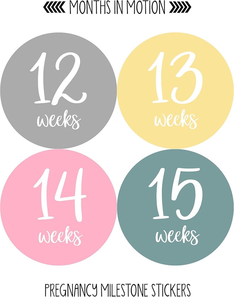 Months In Motion Pregnancy Weekly Belly Growth Stickers 36 pcs  Purple Pink Matte Finish Cloth Surface for Maternity Photo Sessions  Keepsakes - Image 2