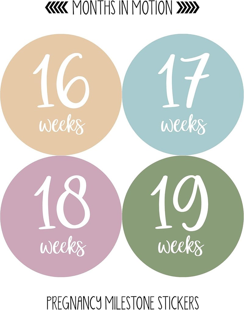Months In Motion Pregnancy Weekly Belly Growth Stickers 36 pcs  Purple Pink Matte Finish Cloth Surface for Maternity Photo Sessions  Keepsakes - Image 3
