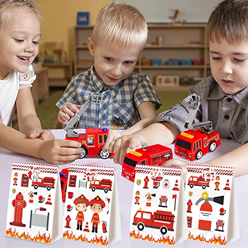 BQK 24pcs Firetruck Goodie Bags Fire Truck Birthday Party Supplies Firefighter Party Supplies Firetruck Birthday Decorations - Image 5