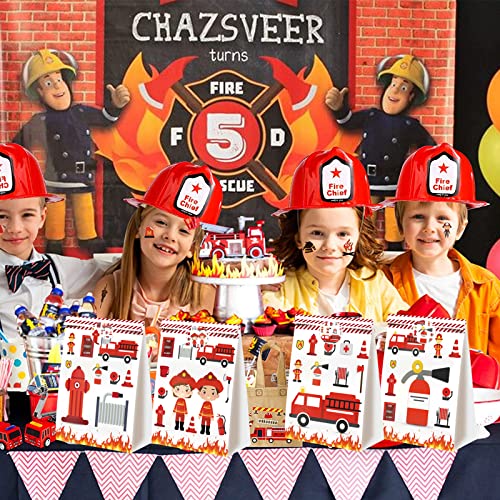 BQK 24pcs Firetruck Goodie Bags Fire Truck Birthday Party Supplies Firefighter Party Supplies Firetruck Birthday Decorations - Image 2