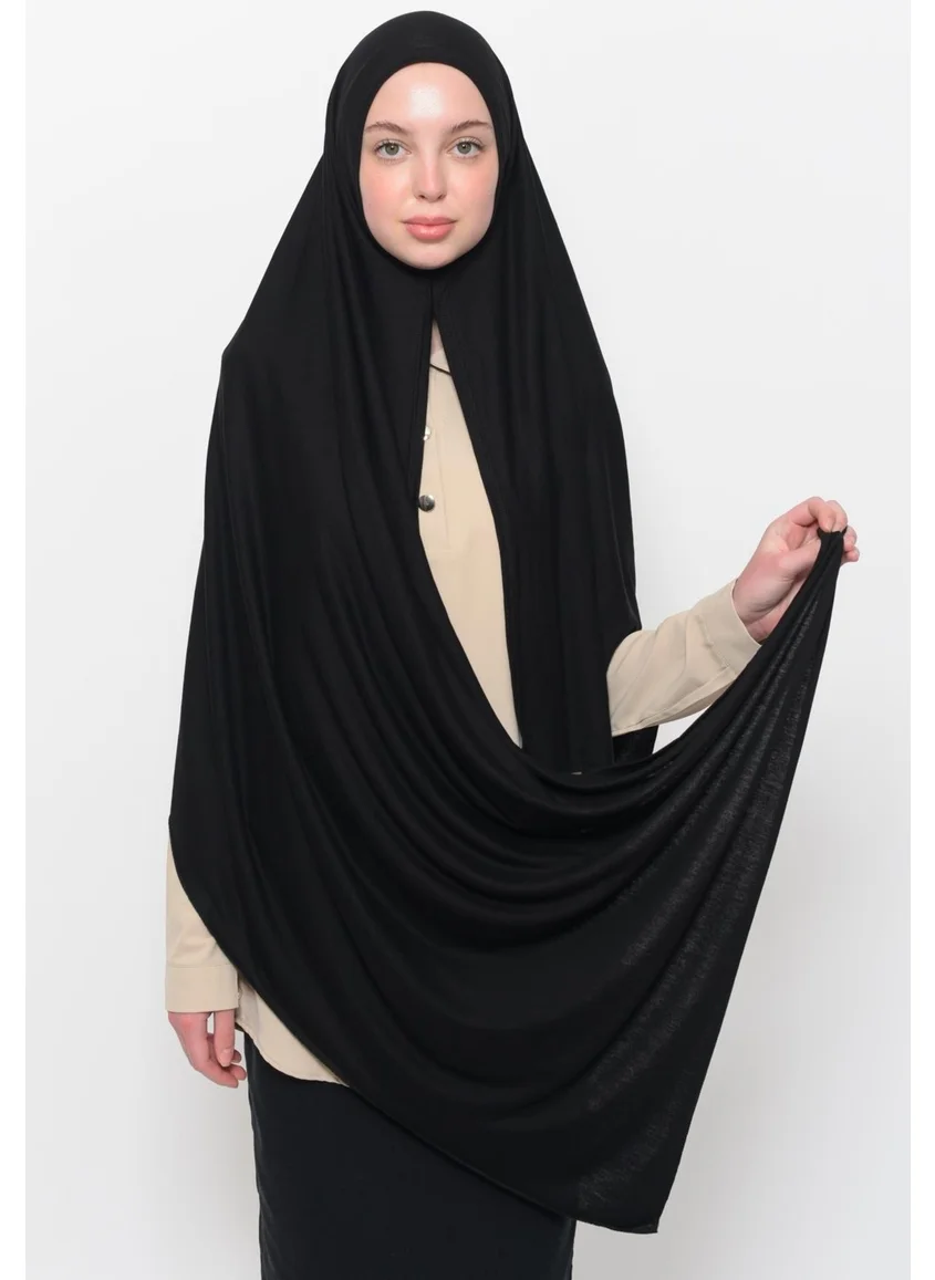 التوبة Ready Practical Interlocking Luxury Organic Plain Combed Cotton Shawl Cross Aligned - Black