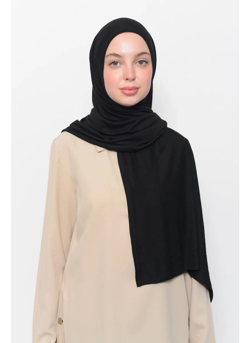 Altobeh Ready Practical Interlocking Luxury Organic Plain Combed Cotton Shawl Cross Aligned - Black