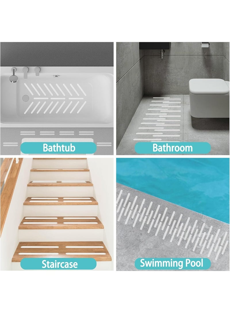شرائط لاصقة آمنة لحوض الاستحمام، ملصقات مانعة للانزلاق لحوض الاستحمام، ملصقات مضادة للانزلاق للاستحمام، شرائط لاصقة آمنة للاستخدام المنزلي، السلالم، الأرضيات - 10 قطع - Image 4