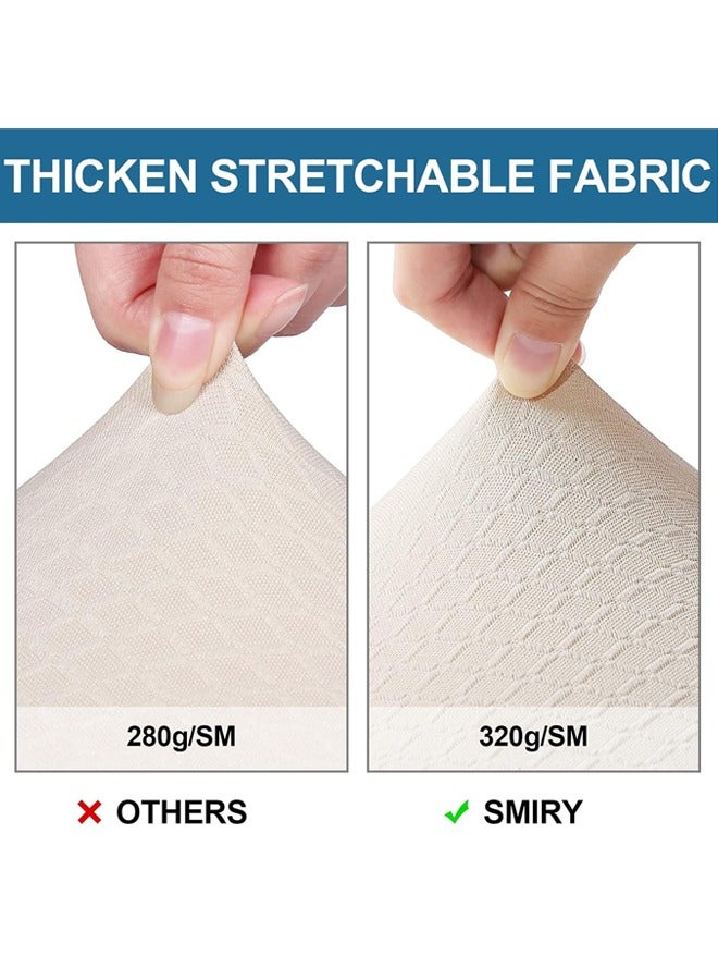 Stretch Chair Seat Covers4 PCS, Removable Washable Dining Chair Covers Anti-Dust Dining RoomSeat (4, Beige)  - Image 4