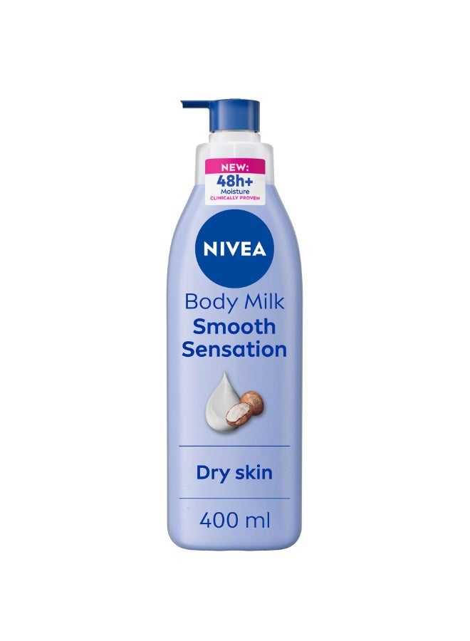 NIVEA Body Lotion for Dry Skin, Smooth Sensation, 48H Moisture, 400ml - Image 1