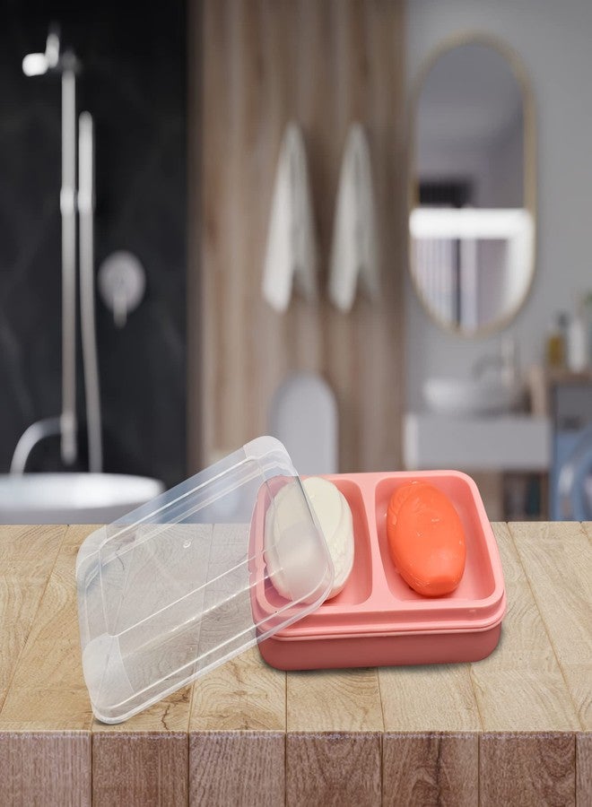 GALOOF Portable Plastic Soap Case Pack of 2 with Lid Soap Holder Soap Tray for Bathroom and Kitchen (Pack of 2) (Color Assorted) - Image 4