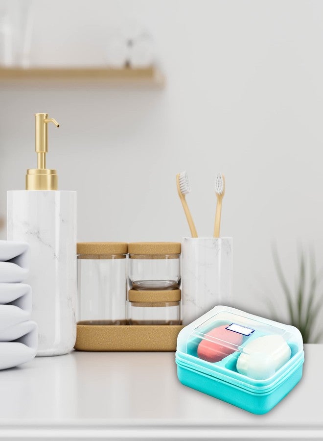 GALOOF Portable Plastic Soap Case Pack of 2 with Lid Soap Holder Soap Tray for Bathroom and Kitchen (Pack of 2) (Color Assorted) - Image 2