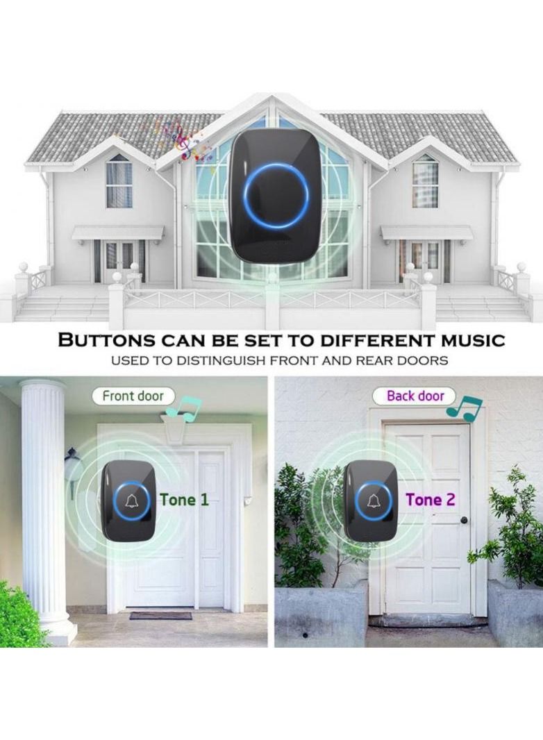 AROAQ Wireless Doorbell Outdoor Doorbell Home Wireless Ring Doorbell Waterproof with Smart Button - Image 3