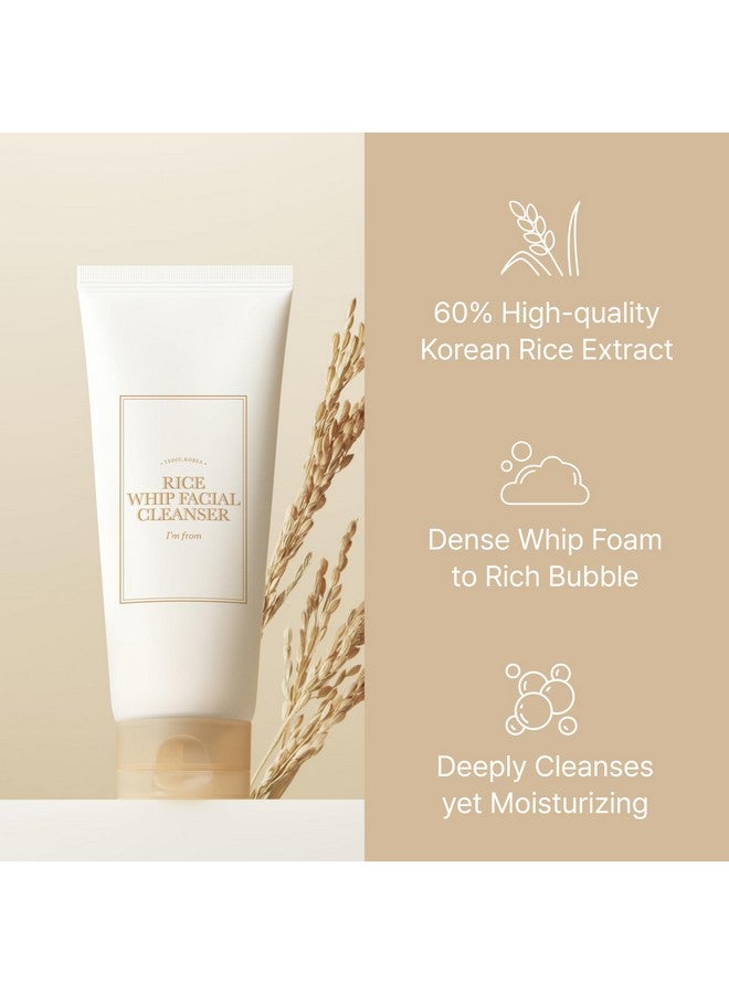 I'M FROM Rice Whip Facial Cleanser Set 3 Pcs Gift Travel Kit With Rice Face Wash 5.07 Fl Oz & 1.01 Fl Oz & Rice Toner 1.01 Fl Oz Lowph Rice Water Face Wash For Sensitive Dry Skin - Image 2