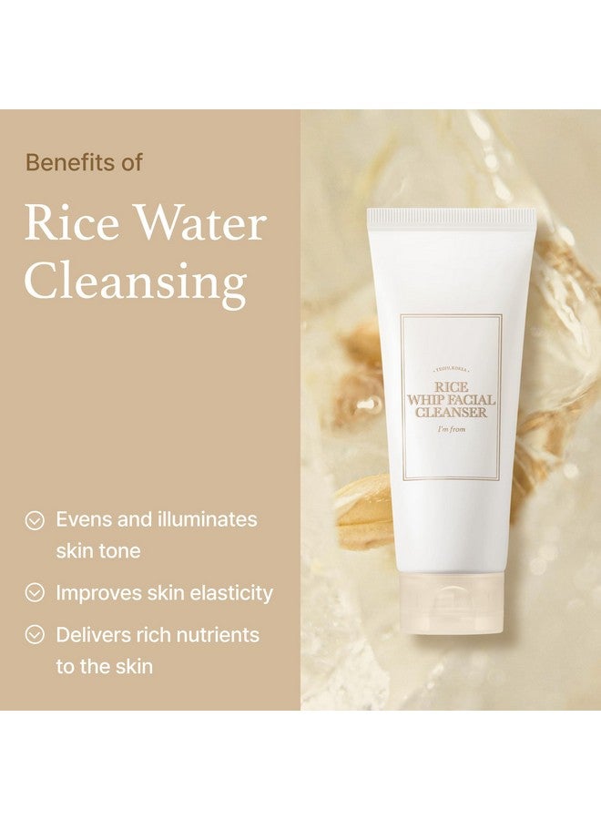 I'M FROM Rice Whip Facial Cleanser Set 3 Pcs Gift Travel Kit With Rice Face Wash 5.07 Fl Oz & 1.01 Fl Oz & Rice Toner 1.01 Fl Oz Lowph Rice Water Face Wash For Sensitive Dry Skin - Image 5
