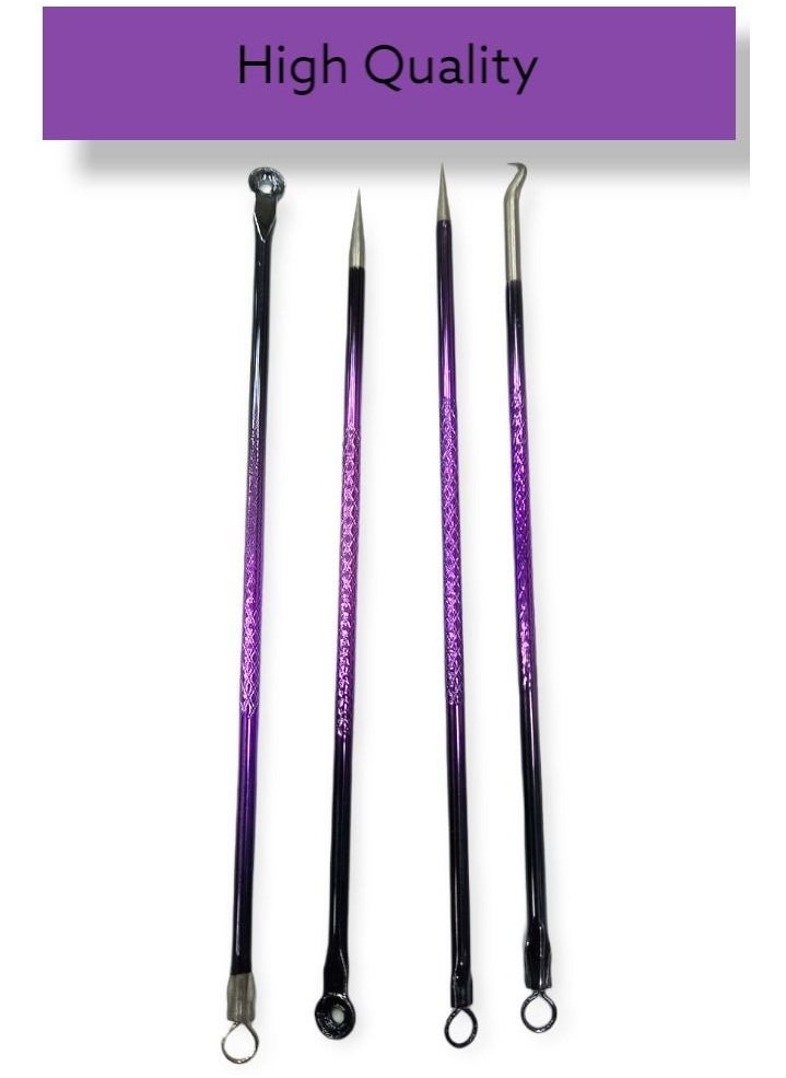 Generic - Blackhead Remover Pimple Tool Kit Set of 4 Stainless Steel Blackhead Removal Tool Pimple Popping Kit Pimple Extractor Acne Tool - Image 1