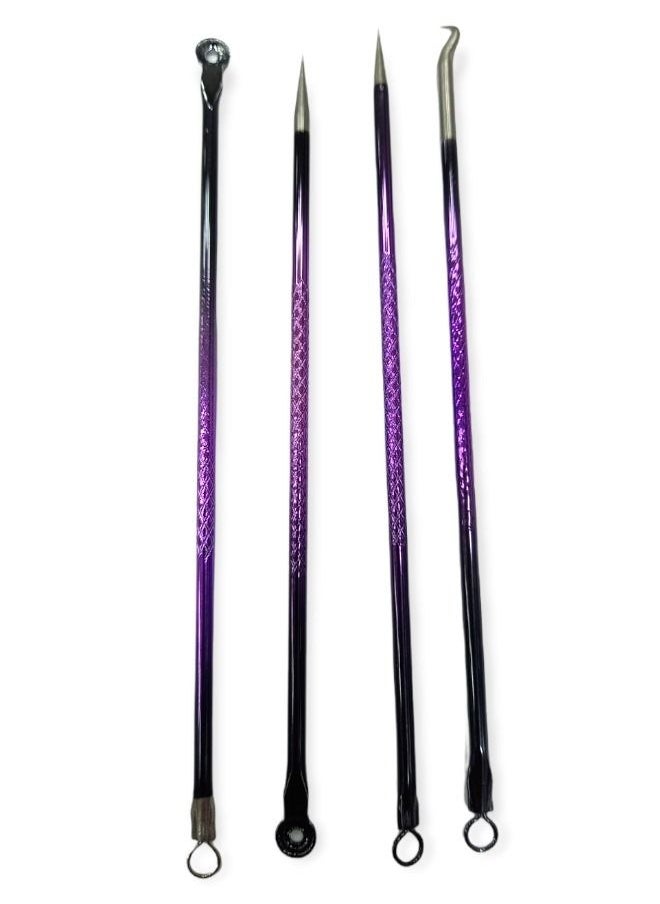 Generic - Blackhead Remover Pimple Tool Kit Set of 4 Stainless Steel Blackhead Removal Tool Pimple Popping Kit Pimple Extractor Acne Tool - Image 1