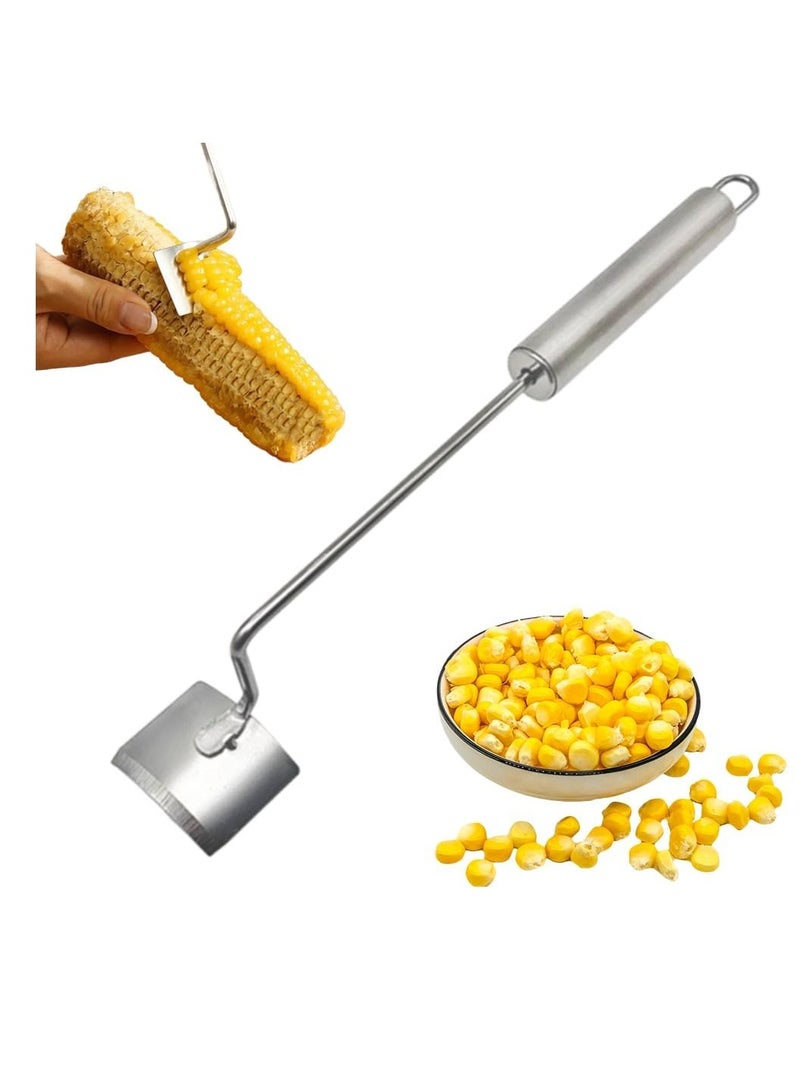 عام قشرة خبز الذرة السهلة نظيفة ، 2025 قشرة الذرة الجديدة للذرة على قطعة خبز ، أداة طويلة من الفولاذ المقاوم للصدأ لتجريد الذرة للمطبخ المنزلي - Image 1