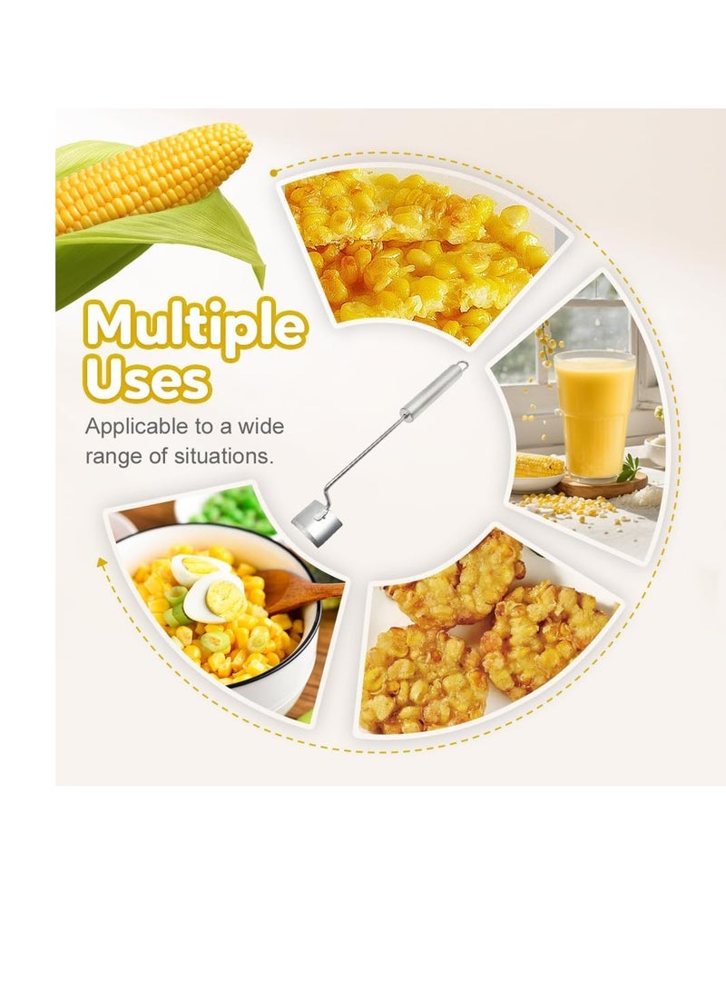 عام قشرة خبز الذرة السهلة نظيفة ، 2025 قشرة الذرة الجديدة للذرة على قطعة خبز ، أداة طويلة من الفولاذ المقاوم للصدأ لتجريد الذرة للمطبخ المنزلي - Image 5
