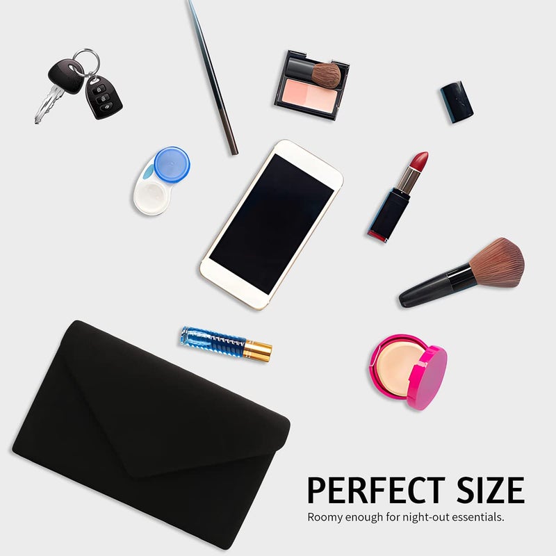 BBjinronjy Clutch Purse for Women Evening Bags Handbags for Wedding Party Cocktail Prom Faux Suede Crossbody Shoulder Bag - Image 3