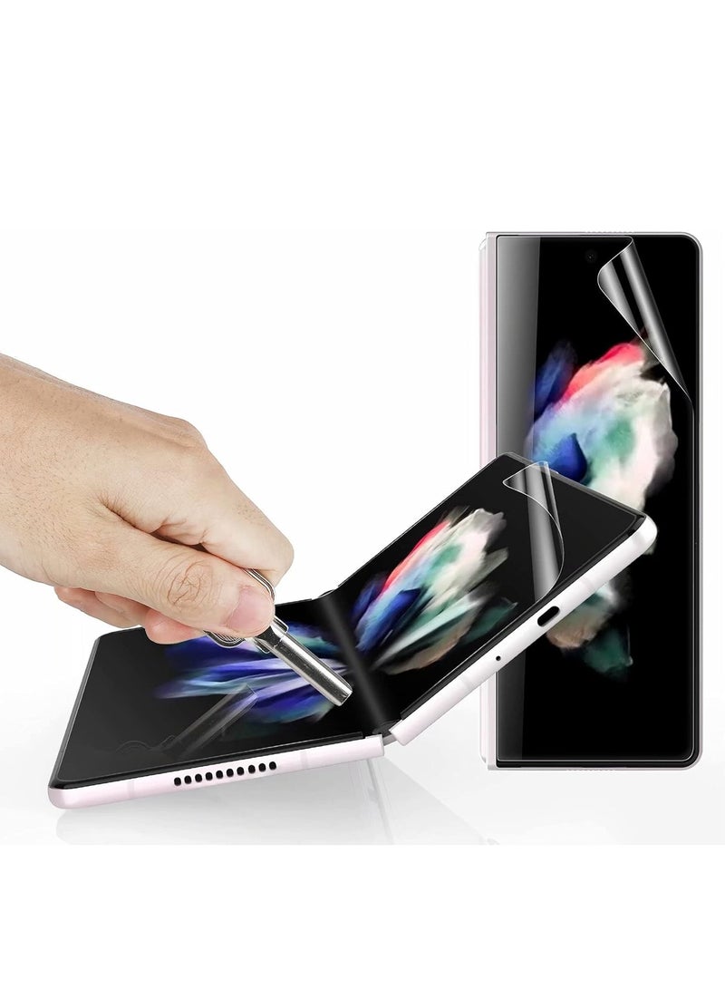 MIGOFAST 3 in 1 Front + back GLASS Film Designed for Galaxy Z Fold 4 5G soft hydrogel film Explosion proof Suitable for screen protector of Samsung Galaxy Z Fold 4 2021 Transparent - Image 4