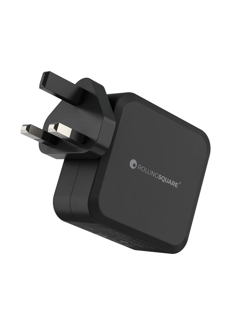 Rolling Square - GaN Charger UK - 100W (INPUT: 100V/240V AC 50/60HZ OUTPUT USB-C: 100W (Max) OUTPUT