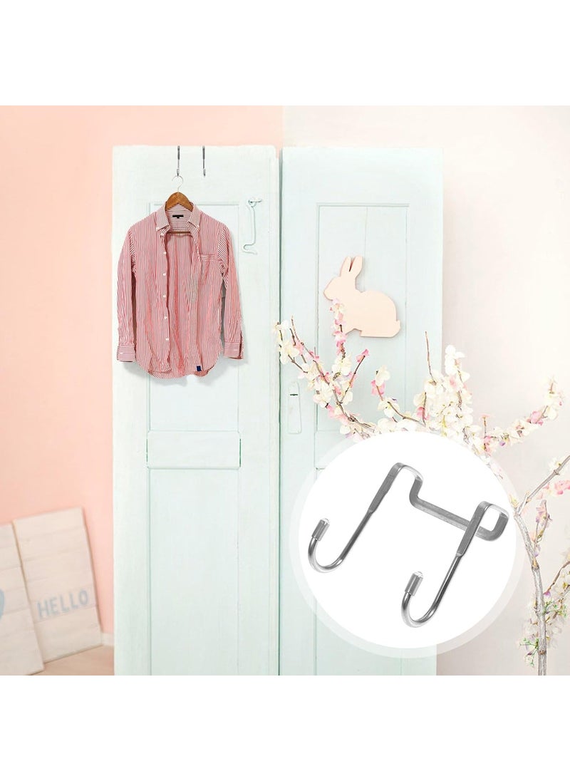 PURCHASE ZONE PURCHASE ZONE Cabinet Door Double Hooks Strong Stainless Steel Multiple Use S Shaped Hanging Over The Door Hooks Use for Kitchen Cabinet Drawer Bathroom Wardrobe Office Pack of 2  - Image 5