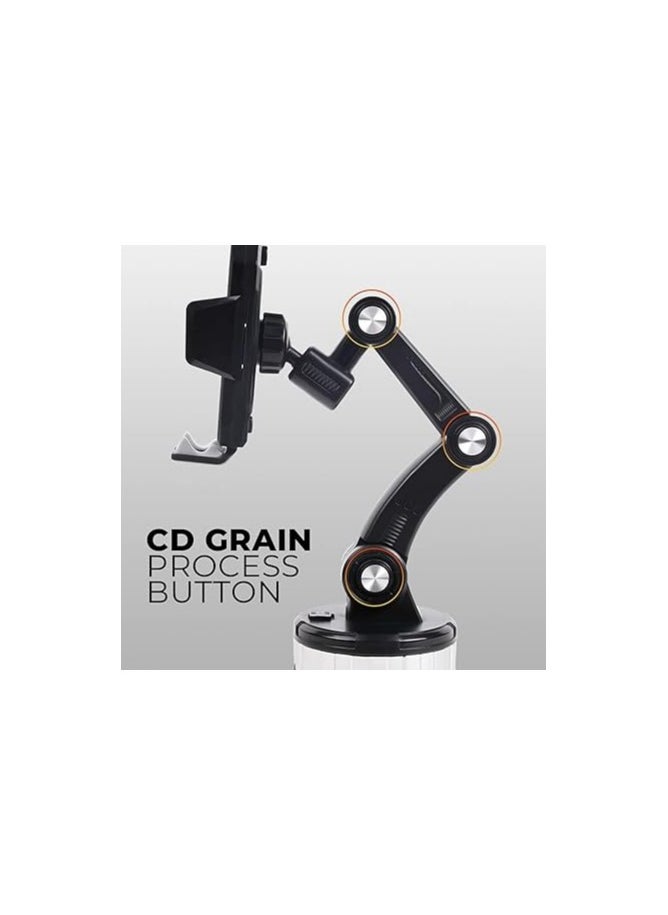 Generic Suction Cup Car Phone Holder Universal 360° Rotation, Super Stable Absorption, Long Arm Mount Stand, Retractable & Adjustable for Optimal Viewing (Black) (X-12)  - Image 3