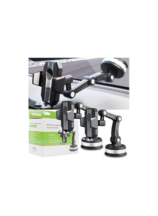 Generic Suction Cup Car Phone Holder Universal 360° Rotation, Super Stable Absorption, Long Arm Mount Stand, Retractable & Adjustable for Optimal Viewing (Black) (X-12)  - Image 4