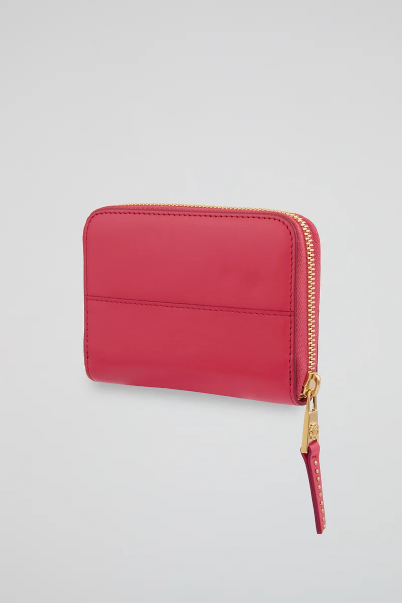Roberto Cavalli  Roberto Cavalli Red Zip-Around Wallet with Gold-Tone Logo for Women | Best Price UAE