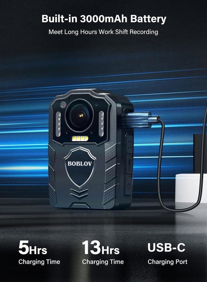 BOBLOV KJ25 1080p Camcorder, Support 13Hrs Recording, Body Camera Provided Night Vision, Hiking, Walk, Law Enforcement, and Pet Walking (Card Not Included) (KJ25 ONLY) - Image 3