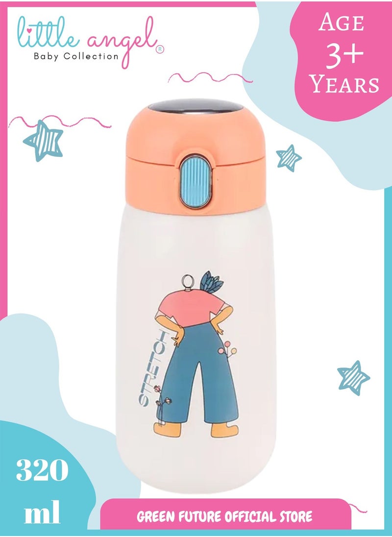 Little Angel Baby Thermos with Temperature Reading, High Quality 320ml - Stainless Steel, Insulated Vacuum Flask, Leak-Proof, Portable Water Bottle for Infants  - Image 1