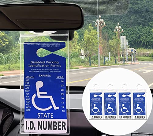 lofrcin 4 PCS Handicap Placard Holder for Auto Ultra Transparent Handicapped Placard Holder Handicap Parking Sign Holder with Large Hanger - Image 1