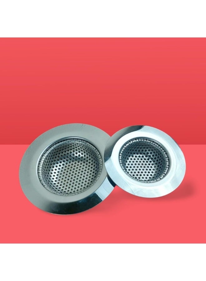 2Pcs Kitchen Sink Strainer Stainless Steel Hair Catcher Strainer Basket for Kitchen Sink Bathroom Tub Wash Basin Balcony Drain Hole 7.2cm 9 cm - Image 3