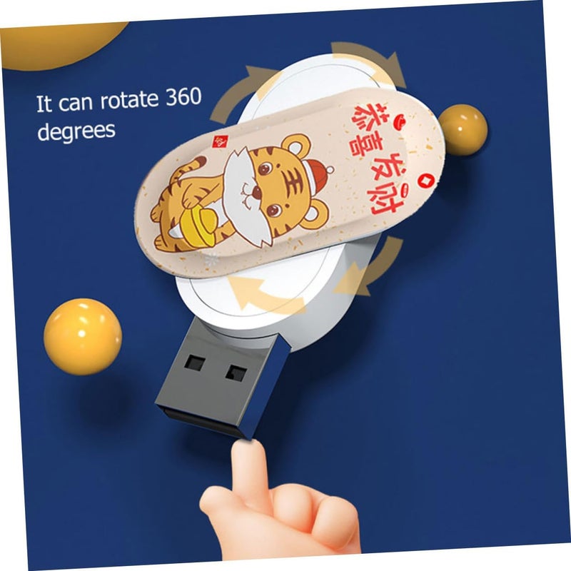 HOMSFOU 64 جيجابايت وحدة تخزين فلاش USB على شكل قلم، مزينة بنمط نمر السنة الصينية الجديدة، وحدة ذاكرة USB فريدة لتخزين البيانات على الكمبيوتر واللابتوب - Image 4