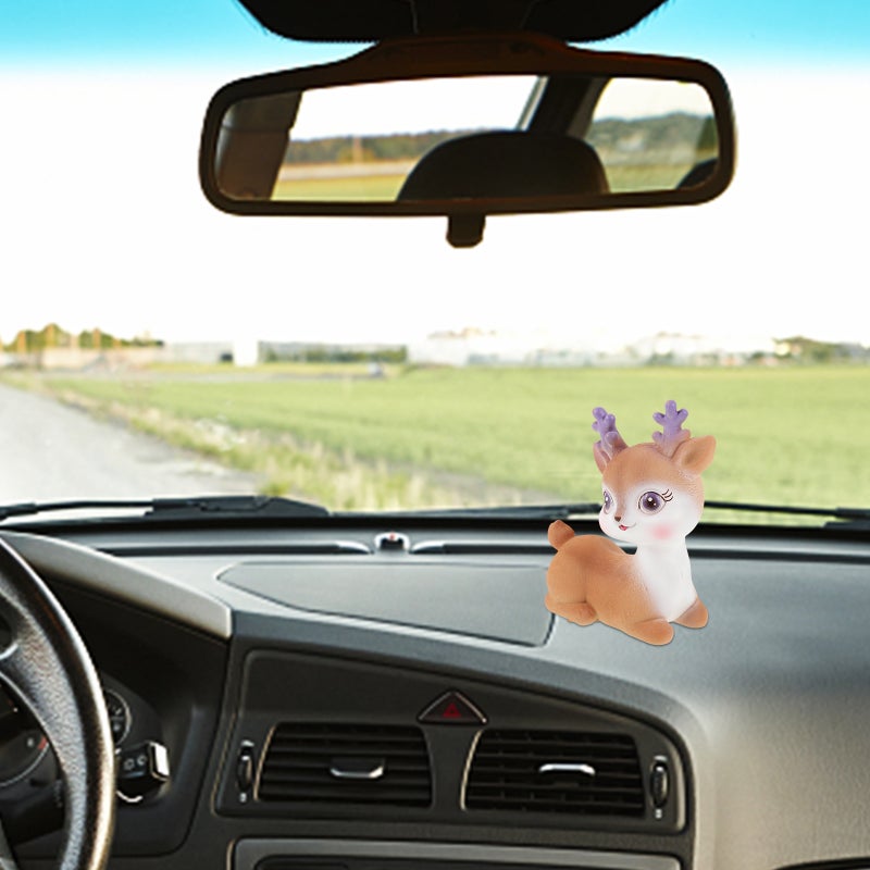 🚗 تمثال صغير من الراتنج بشكل غزال كرتوني للزينة الداخلية للسيارة - Image 3