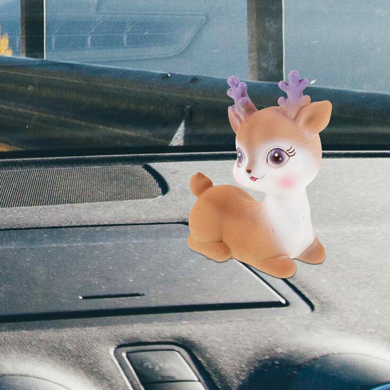 🚗 تمثال صغير من الراتنج بشكل غزال كرتوني للزينة الداخلية للسيارة - Image 4