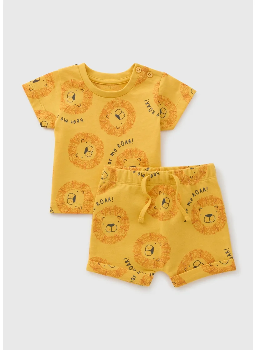 Matalan Baby Yellow Lion Top & Shorts Set