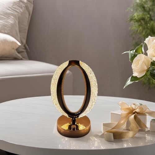 The Flair Store™ Crystal Diamond Table Lamp, Touch Control, 3 Way Dimmable, USB Rechargeable, Night Stand Light for Bedroom, Living Room 3-Modes LED Light (Oval Shape) - Image 5