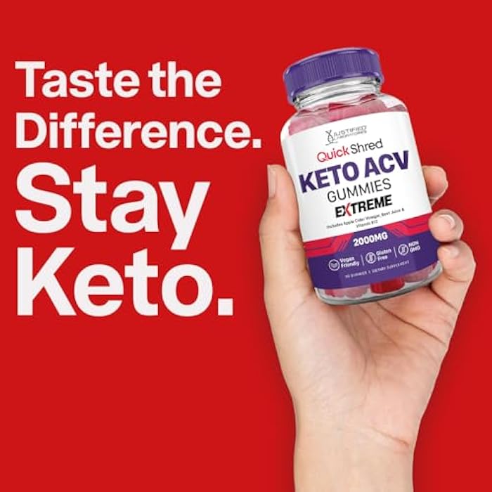 Justified Laboratories Quick Shred Keto ACV Gummies Extreme Advanced Formula 2000MG Apple Cider Vinegar Gummies with Pomegranate Beet Juice Powder & B12 Vegan, Non-GMO 60 Gummys - Image 2