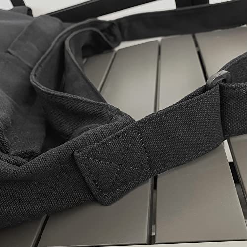 PRAGARI Canvas Messenger Bag Crossbody for Women Black Shoulder Aesthetic Laptop Tote Bag Hobo Large Cute School Travel Vintage Multiple Pockets - Image 4