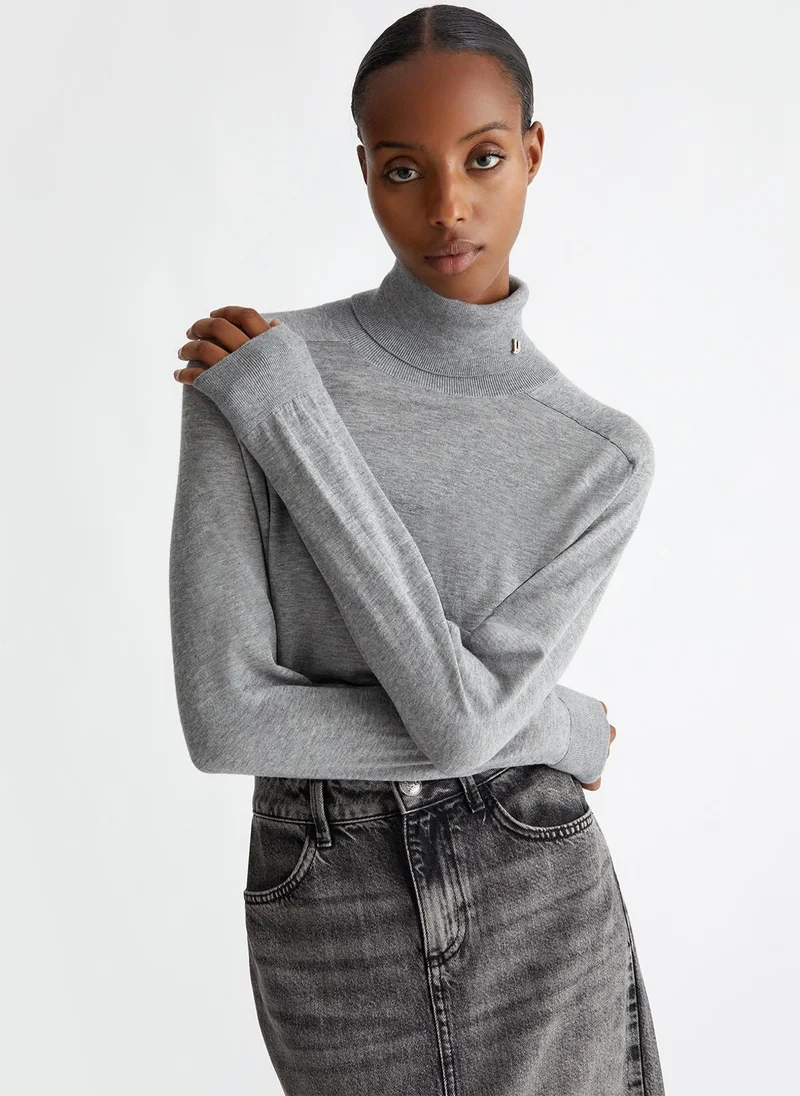 Liu Jo Cotton and cashmere polo-neck