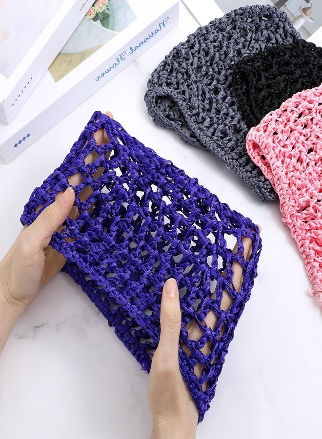 Matwsec 4 Pcs Hair Nets Wrap Cap for Sleeping Shower Crochet Mesh Wrap Caps for Silk Press Wig Protection Soft Reusable Hairwrap for Keep Curls Ballet Bath Women Quick Weave Hair Net for Cosplay - Image 5