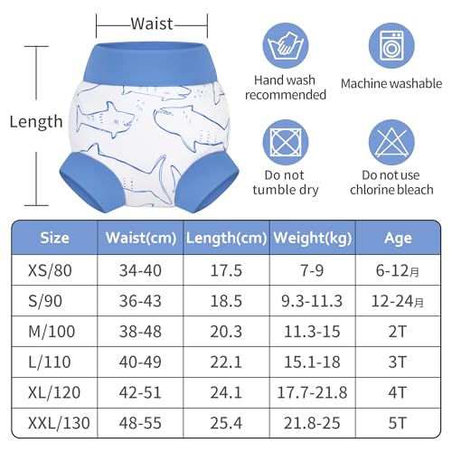 BIG ELEPHANT Reusable Baby Swim Diapers - 3 Pack for Boys – Adjustable, Easy to Wash, Soft & Waterproof, 12-24 Months - Image 5