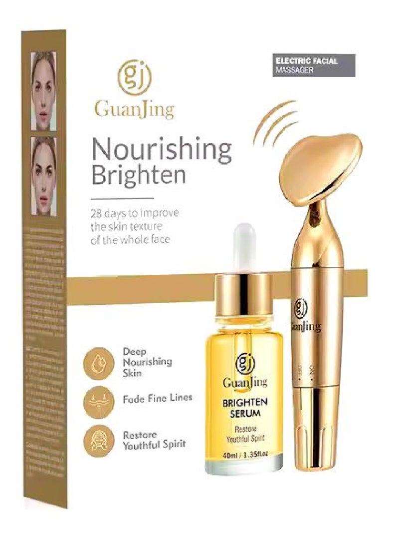 GUANJING Skin Care Set  Brighten Serum With Electric Facial Massager - Image 1
