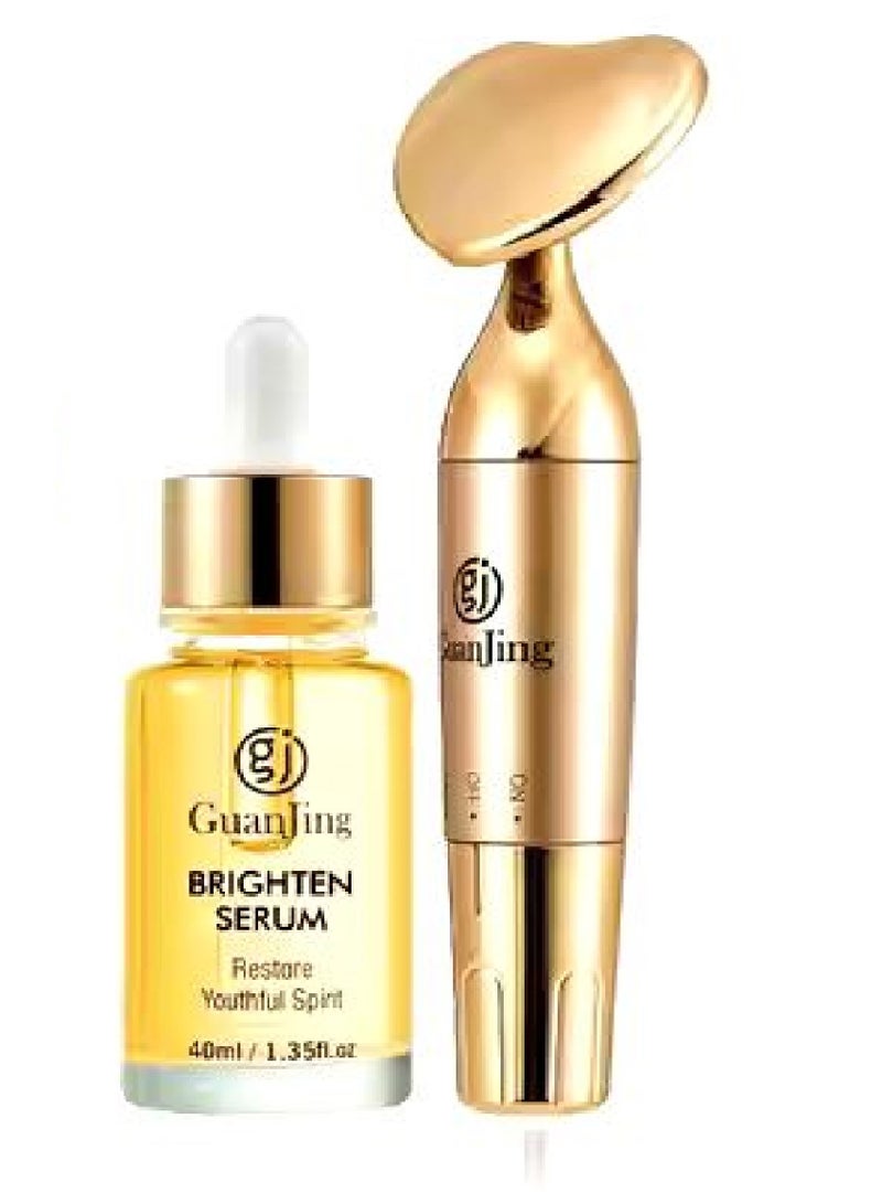 GUANJING Skin Care Set  Brighten Serum With Electric Facial Massager - Image 3