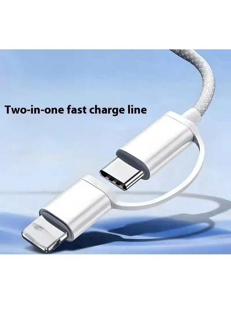 X-level 2 in 1 Fast Charger Braided USB C Cable for iPhone 16/Samsung S25Ultra PD Fast Charging Cable 2-in-1 PD 60W 20W Data Cable  - Image 2