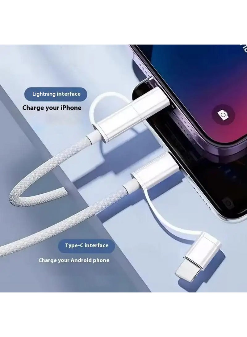 X-level 2 in 1 Fast Charger Braided USB C Cable for iPhone 16/Samsung S25Ultra PD Fast Charging Cable 2-in-1 PD 60W 20W Data Cable  - Image 3