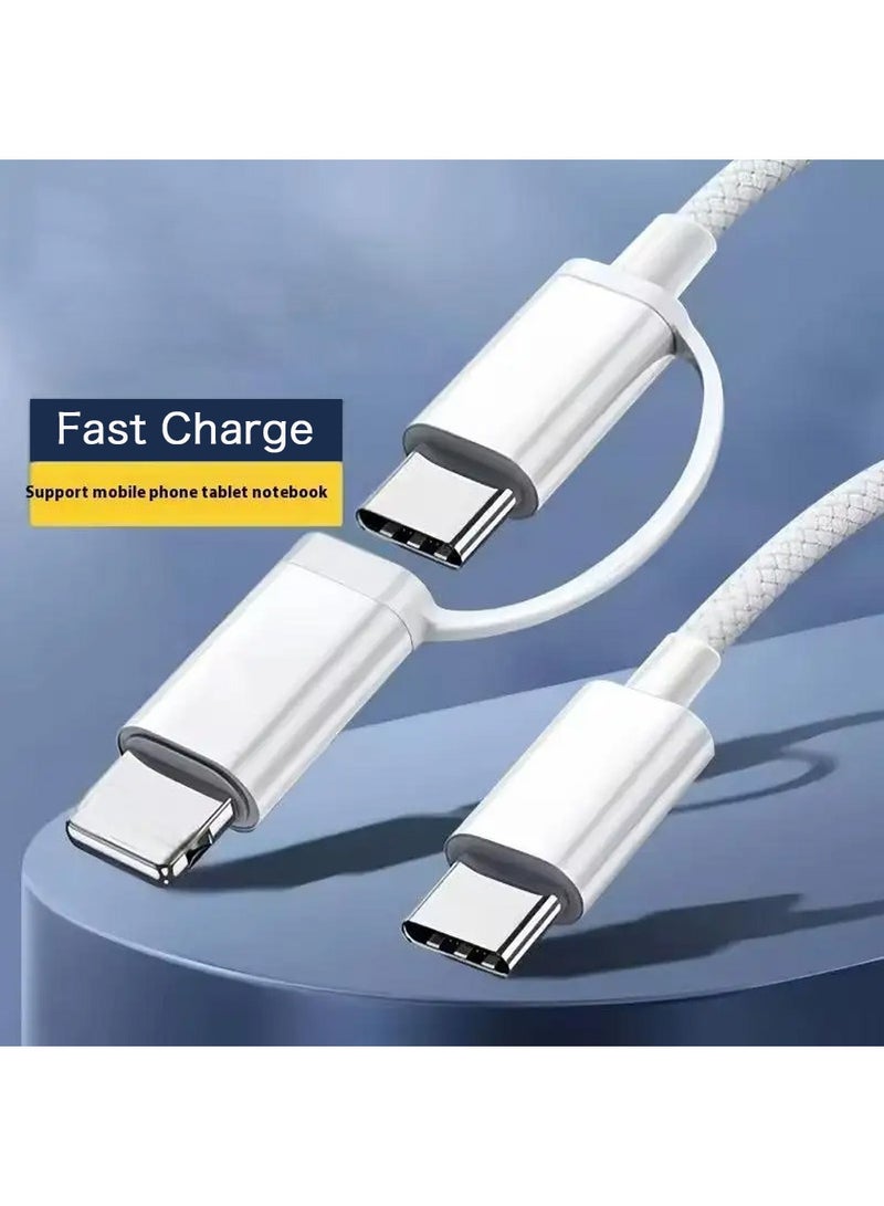 X-level 2 in 1 Fast Charger Braided USB C Cable for iPhone 16/Samsung S25Ultra PD Fast Charging Cable 2-in-1 PD 60W 20W Data Cable  - Image 5