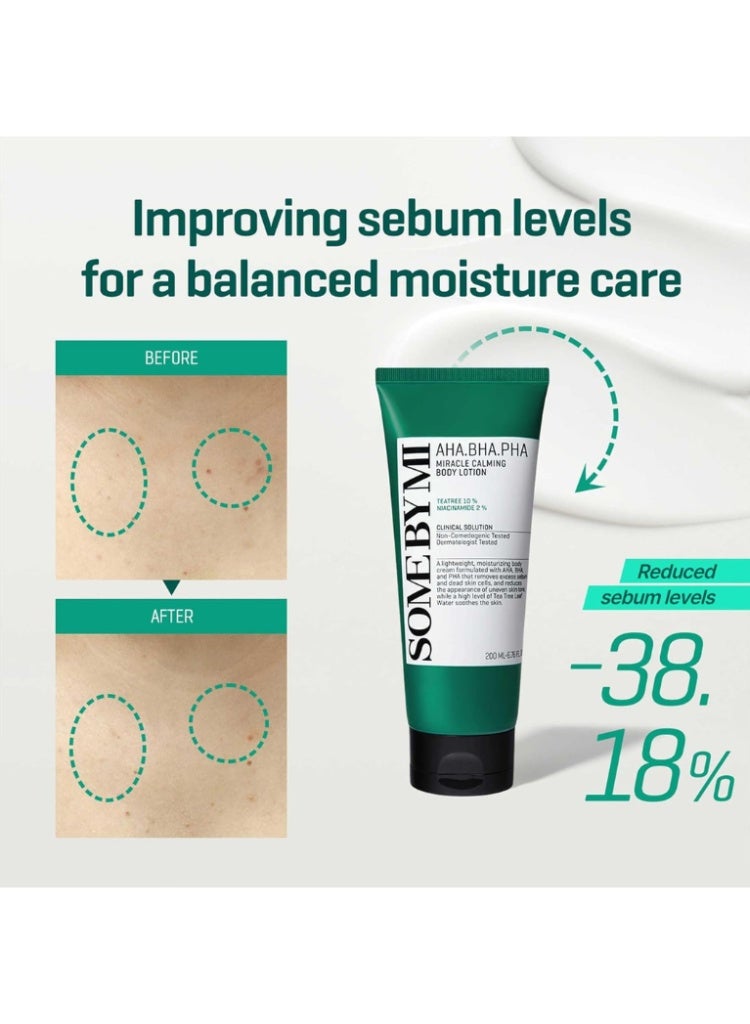 Some By Mi AHA BHA PHA Miracle Calming Body Lotion 200ml – Soothing & Hydrating Body Lotion for Acne-Prone Skin 200mlml - Image 2