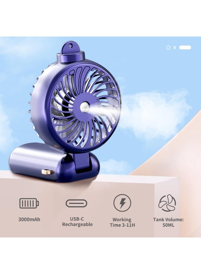 مروحة محمولة قابلة لإعادة الشحن USB مع شاشة LED ، 5 سرعات ، 90 درجة قابلة للطي ، مروحة صغيرة شخصية محمولة للمكتب ، المكتب ، غرفة النوم ، السفر في الهواء الطلق ، التخييم ، العودة إلى الإمدادات المدرسية ، مروحة السفر - Image 5