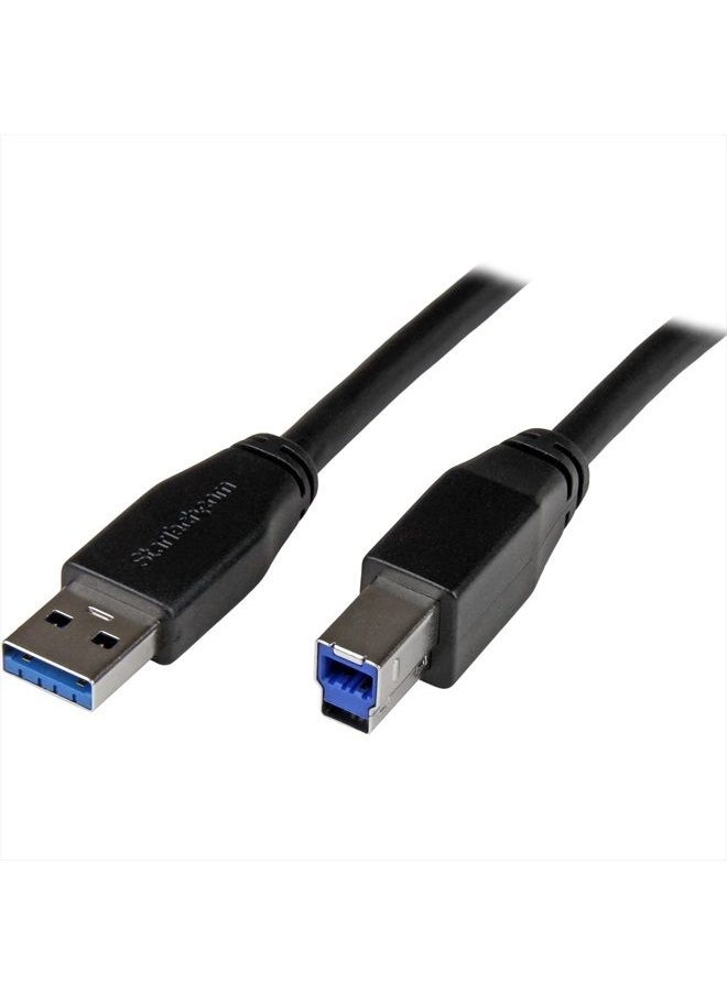 Startech.com - 30ft USB 3.0 USB-A to USB-B Cable - M/M - Active - USB Type-A to USB Type-B Cable - USB 3.1 Gen 1 (5 Gbps) Cable (USB3SAB10M) - Image 1