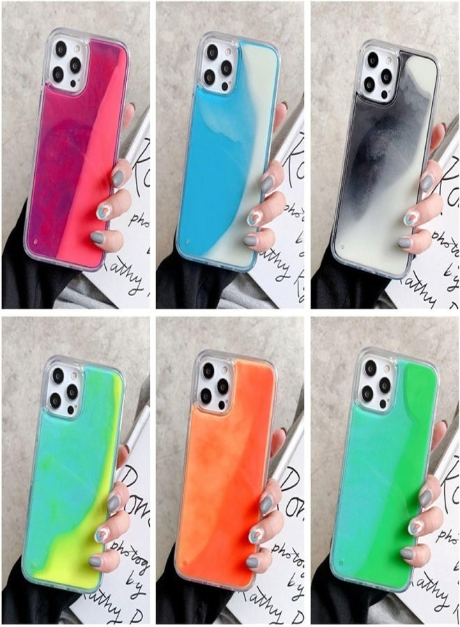 AROAQ Luminous Liquid Glitter iPhone Case – Glow-in-the-Dark Quicksand Protective Phone Cover for iPhone 12/13/14/15/16 Pro Max/Plus – Shockproof TPU Shell with Floating Glitter, Fluorescent Colors, Green - Image 4